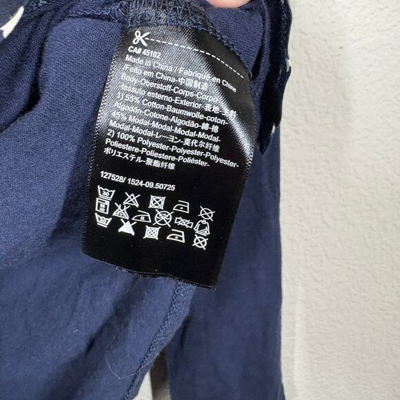 Scotch & Soda Maison Scotch 2/Medium Crew Neck Top Navy Cotton Long Sleeves - Picture 7 of 7